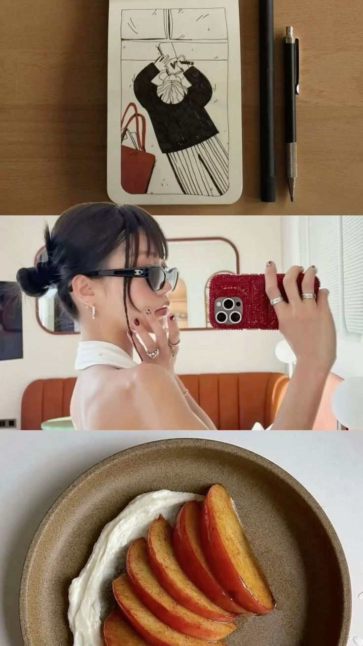 Detalhes delicados de styling, espelho e objeto.